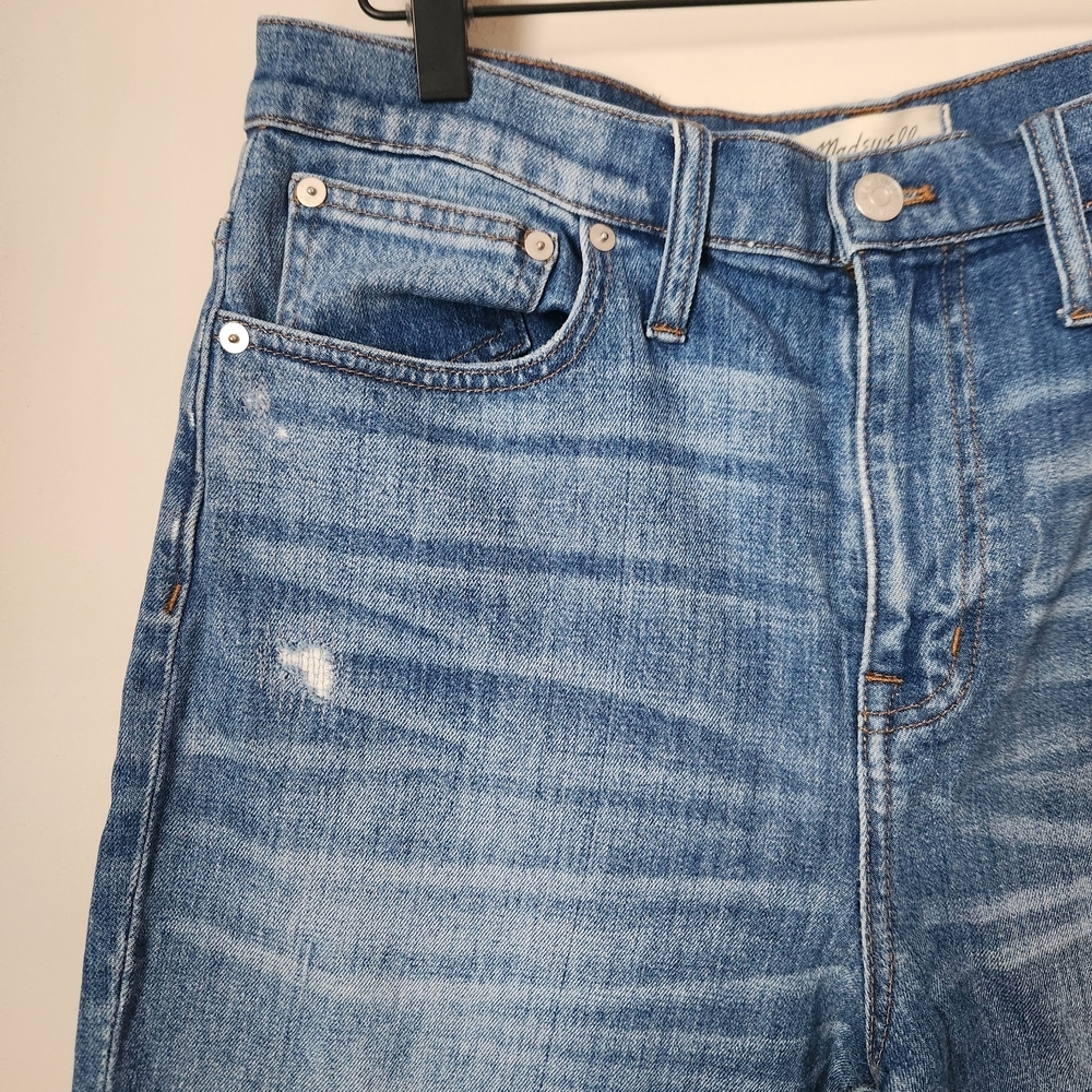 Madewell | The High-Rise Slim Boyfriend Distressed Raw Hem Jeans - Size 30 - Picture 3 of 10